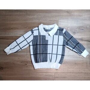 Kids Black and white plaid sweater